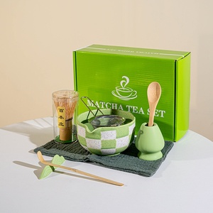 Juego Completo de Preparación de Matcha de Diseño Japandi, Grado Ceremonial, 4/5/7/8 Piezas, Batidor de Bambú, Tazón de Cerámica, Kit para Hogar/Cafetería - Product Image 1