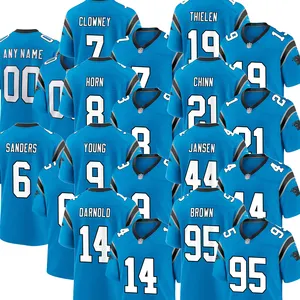 قمصان رجالي موديل 2024 Carolina Panthers باللون الأزرق قمصان مخصصة لكرة القدم الأمريكية مطرزة للبيع بالجملة