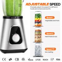 Blender de grande capacité 1,5 L/50 OZ, blender de comptoir en acier inoxydable avec 2 tasses pour jus, smoothie, milkshake, confiture, sans BPA