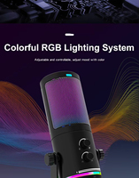 Microphone USB professionnel Oneleader M16 en métal pour le gaming, filaire USB-A, avec carte son à suppression de bruit, RGB, à condensateur, 20Hz-20kHz, haute performance