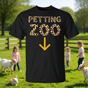 Camiseta Petting Zoo Arrow Down con diseño de humor para adultos, cuello redondo negro - Product Image 3