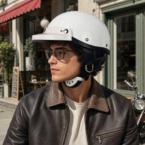 Factory Direct Lightweight Breathable Half Face <strong>Scoop</strong> Helmet for Electric Scooter Moped Motorcycle Riding - Product Image 5