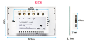 Wifi Slimme Plafondventilator Licht Wandschakelaar, Slim Leven/Tuya App <span class=keywords><strong>Timer</strong></span> Op Afstand En <span class=keywords><strong>Counterdown</strong></span>, Compatibel Met Alexa Google Home - Product Image 3