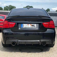 Ekstensi Bumper Belakang Bahan ABS untuk BMW Seri 3 2005-2012 E90 E92 E93 Gaya MP Dengan Lampu Splitter Diffuser Belakang Body Kit
