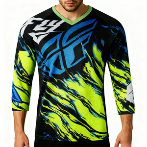 Maillot de VTT à manches longues personnalisé avec logo de club, respirant, résistant, léger, à séchage rapide, coupe-vent, pour la descente en montagne - Product Image 3