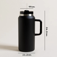 Bouteille isotherme populaire de 64 oz avec logo OEM, en acier inoxydable 304, grande capacité, avec poignée, pour l'eau potable et les voyages