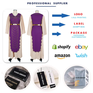 Vestidos <span class=keywords><strong>de</strong></span> Iglesia Africanos <span class=keywords><strong>de</strong></span> Alta Calidad para <span class=keywords><strong>Mujer</strong></span>, Modelo S10961, Cuello en V, Adornados con Pedrería, Plisados, Elegantes para Fiesta o Evento Nocturno - Product Image 3