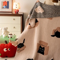Plaid en bambou tressé haut de gamme style Ins, couverture polaire pour canapé, châle de sieste pour bureau et petite couverture de lit