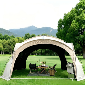 Auvent dôme extérieur noir avec fermeture éclair, anti-insectes, imperméable, protection solaire, tente de camping <span class=keywords><strong>yourte</strong></span> - Product Image 2