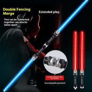 2-en-1 <span class=keywords><strong>sabre</strong></span> lumineux étoile enfants LED épée jouets vente chaude Halloween lumineux coloré deux-en-un Cosplay accessoire - Product Image 4
