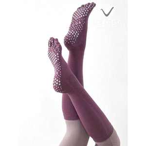 ถุงเท้าผ้าทอเนื้อผ้าฝ้าย 100% แบบไม่ลื่นเวเทกา เพลนสีบอร์โดซ์ 1 คู่ - Product Image 1