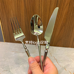 Juego de Cubiertos DF BC 304 de Acero Inoxidable, Tenedor para Postre, Cuchara, Cuchillo para Carne, Juego de Cubiertos Plateados para Boda - Product Image 2