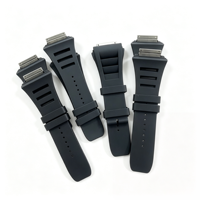 Bracelet de montre en silicone noir de qualité supérieure avec connecteur métallique |   Bracelet de montre de sport étanche, bracelet de remplacement pour montres de luxe