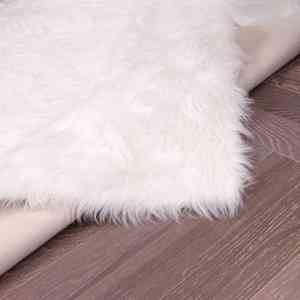 Vente en gros de <span class=keywords><strong>tapis</strong></span> de machine moderne blanc duveteux cheveux longs acrylique laine artificielle tissu daim antidérapant 800 g/m² poids du <span class=keywords><strong>poil</strong></span> 5-7cm - Product Image 5