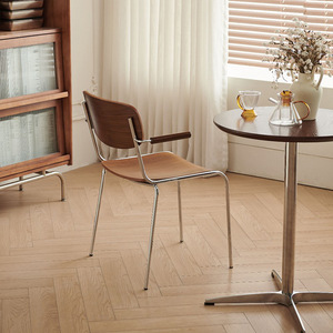 Chaise de salle à manger suspendue en fer minimaliste Wabi-Sabi, fauteuil design rétro - Product Image 2