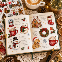 Feuilles d'autocollants personnalisés pour décorations de Noël, autocollants imperméables en vinyle prédécoupés pour scrapbooking, cadeaux et décorations pour enfants