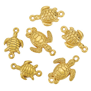 Sea <b>Turtle</b> Connector Charm Double Loop | PVD Gold Plated Stainless Steel Casting Link for DIY <b>Bracelet</b> Necklace Jewelry Making - Product Image 5