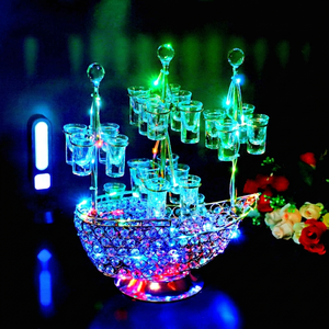 Bar de fête discothèque LED tasse présentoir Cocktails tasse porte-verres plateau de service bateau à voile plateau de tir - Product Image 1