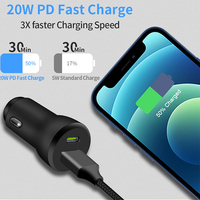 Meilleure vente Type C PD 30W USB QC 3.0 chargeur de voiture pratique pour téléphone Gamer chargeur de tablette