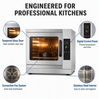 Four électrique professionnel en acier inoxydable pour boulangerie, équipement de cuisine durable, puissance 9,5 kW, garantie 1 an pour les boulangeries