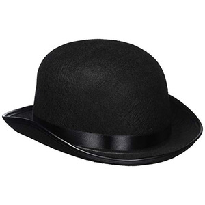 Cappello a Bombetta Nero da Gentiluomo per Adulti, Cappello da Equitazione, da Maggiordomo, Cappello Formale per Abiti da Matrimonio, in Materiale Magico di Feltro - Product Image 2