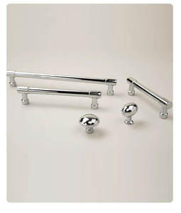 Tirador de cajón moderno de aleación de zinc en plata brillante para gabinetes de cocina, sala de estar, hospitales y apartamentos - Duradero y de fácil instalación - Product Image 5