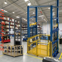 Plateforme élévatrice hydraulique sur mesure de grande taille pour charges lourdes avec rail de guidage pour entrepôt d'usine