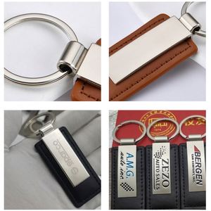 <b>Custom</b> Logo Luxury Designer Bulk Laser Engraving Leather Car Blank Metal Advertising Business Gifts Leather <b>Keychains</b> - Product Image 3