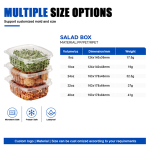 Wholesale Custom Take Out Food <b>Container</b> Packaging Ops Plastic Clamshell Box With Lid For Fruit Bakery <b>Takeaway</b> - Product Image 3