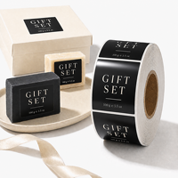 Rouleau d'étiquettes personnalisées pour coffrets cadeaux et savons, en papier couché brillant, résistant à l'eau, autocollantes, pour cosmétiques, qualité supérieure, directement de l'usine