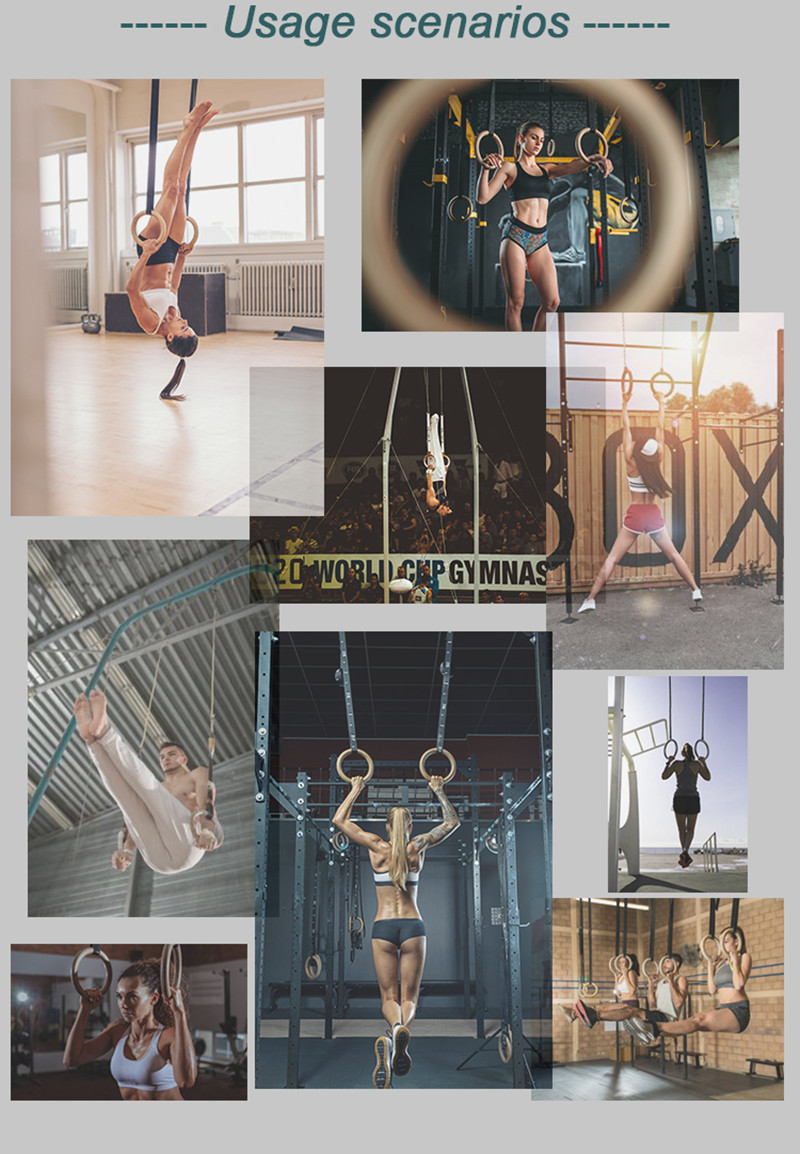 Professional Customized Wood Gymnastics Rings Exercise Training Rings