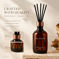 Diffuseur de parfum d'ambiance 500 ml à marque privée avec bouteille en verre ambré de luxe, parfum personnalisé, aromathérapie pour hôtels, cadeaux et vente au détail