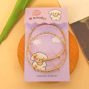 <b>Cute</b> Cartoon Bangle <b>Bracelets</b> Gold Silver Zinc Alloy Unisex Fashion Jewelry For Students Gift Party Wear - Product Image 2