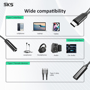 SKS USB Typ C 3,5mm Audio-Adapter HiFi DAC 32bit/384Khz PD 60W Schnellladung Nylon-Ummanteltes Kabel Mikrofon Lautsprecher ALC5686 - Product Image 6