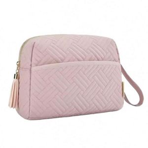 Stylish Tassel Zipper Waterproof Toiletry Bag Portable Travel Peach Skin Velvet Makeup <b>Pouch</b> Bag with Handle - Product Image 1