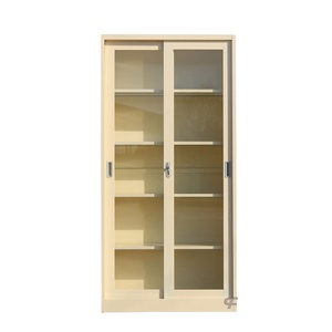 Étagère à livres en acier moderne, durable et économique, avec porte en verre, pour atelier et hôpital - Product Image 1