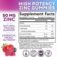 Rosebest Certifié GMP Vente en Gros OEM Marque Privée 50mg Gommes de Citrate de Zinc Végétaliennes Saveur Baies Naturelles Suppléments Alimentaires en Vrac