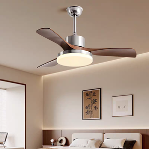 Antiker Deckenventilator mit Licht, 3/5 Flügel aus ABS/Holz, <span class=keywords><strong>LED</strong></span>-Deckenventilatorlampe, dimmbar mit Fernbedienung, leiser DC-Motor für Esszimmer - Product Image 3