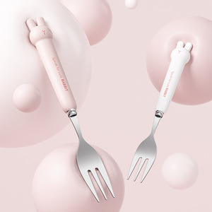 Joli ensemble de couverts pour enfants voyage mignon lapin baguettes cuillère et fourchette ensemble de couverts en acier inoxydable pour les enfants - Product Image 4