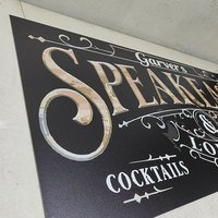 Panneau métallique personnalisé imprimé UV, grandes enseignes en aluminium découpées au contour, panneau de proscution pour bar lounge, décoration murale