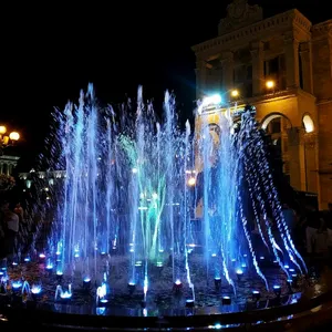 AWS kostenloses Design großer tanzender Wasserbrunnen mit Musik runder Brunnen auf einem See tanzender Wasserbrunnen für den Außenbereich