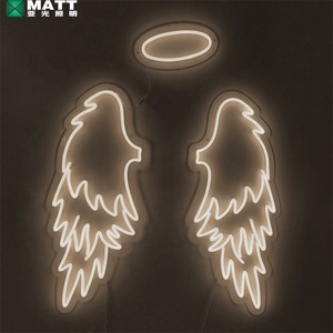 Letrero de Neón LED Acrílico Personalizado con Alas de Ángel y Efecto Halo para Dormitorio, Precio Mayorista para Dropshipping - Product Image 3