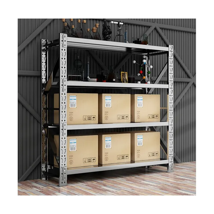Factory Price Warehouse Stainless Steel Rack Light Shelf System 4 Tier Shelving