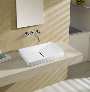 Lavabo de Cerámica para Baño, Tamaños Personalizables, Lavabo Rectangular de Superficie Sólida - Product Image 1