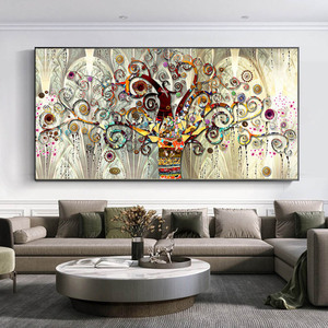 Póster de árbol de la vida <span class=keywords><strong>Gustav</strong></span> <span class=keywords><strong>Klimt</strong></span> para decoración del hogar, imagen impresa, arte de pared, flor de lona para sala de esta - Product Image 3
