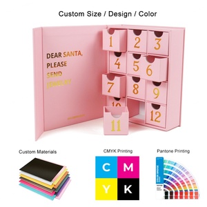Recyclable Boite Cadeau Bespoke Custom Design Handmade 12 Days Christmas Luxury Advent Calendar <b>Packaging</b> Drawer Paper Box - Product Image 2