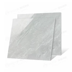 60x60cm Wear resistant non slip light gray polished finished glazed porcelain tiles for wall and floor