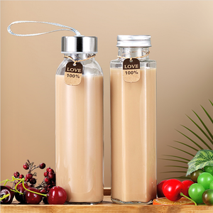 Botella de Vidrio Transparente para Bebidas de Uso Doméstico con Tapa de Vidrio Sellada para Tequila, Leche, Té, Jugo, Té Frío (150ml/200ml/280ml) - Product Image 5