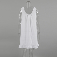 QINSI Ärmellose Summer Nighty White Pj Rüschen Nachthemd Baumwoll kleid Slip Night Frauen Pyjamas Sexy Bademantel Nachtwäsche