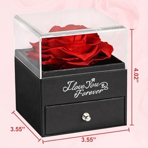 Quà Ngày của Mẹ 2024 Hoa hồng bất tử được bảo quản trong hộp kèm dây chuyền Anh yêu em bằng 100 ngôn ngữ khác nhau - Product Image 2